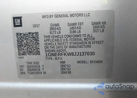 2018 Chevrolet Traverse Ls from USA, damaged, VIN 1GNERFKW8JJ137030